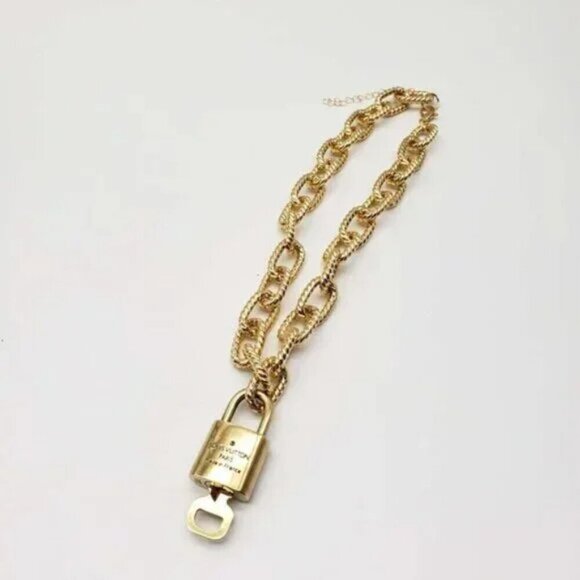 Authentic Louis Vuitton Lock and Key with Unbranded Gold Plated Chain Necklace - Picture 5 of 10